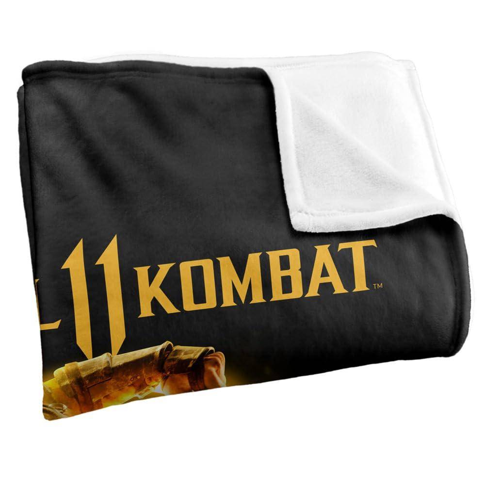 Mortal Kombat 11 Scorpion Glow Logo Blanket - 152cm x 127cm - Image 3