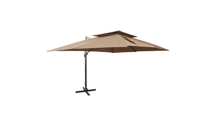Walplus Cantilever Parasol - Taupe - 400 x 300 x 274 cm