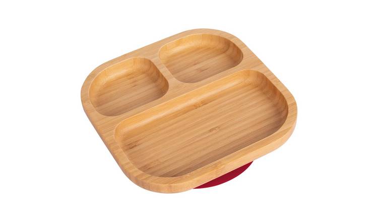 Tiny Dining Children's Bamboo Suction Plate - Red