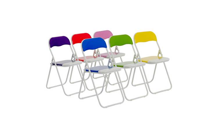 Harbour Housewares Coloured Padded Folding Chairs Set 44cm - Pack of 6