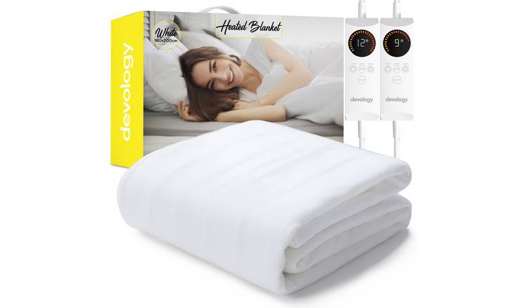 Devology Electric Fitted Mattress Cover with Straps - Super King 180x200cm