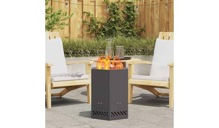 Walplus Steel Smokeless Fire Pit - Black - 38 x 38 x 51 cm