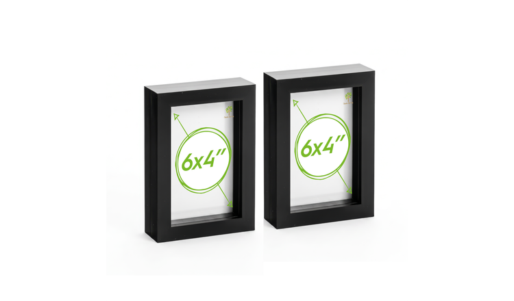 Nicola Spring 3D Box Photo Frames - 4 x 6" - Set of 2 - Black