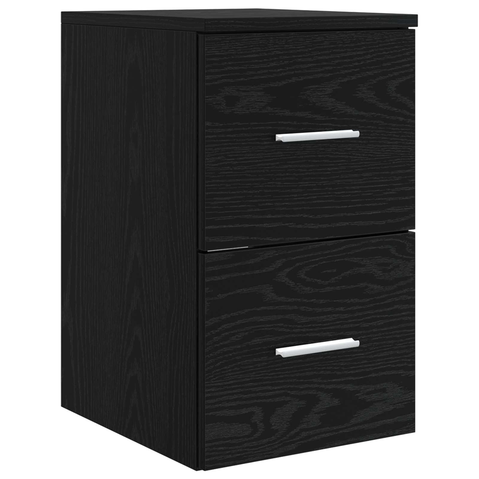 Walplus Wood Bathroom Cabinet with 2 Drawers - Black Oak - 30 x 44.5 x 50 cm - Image 2