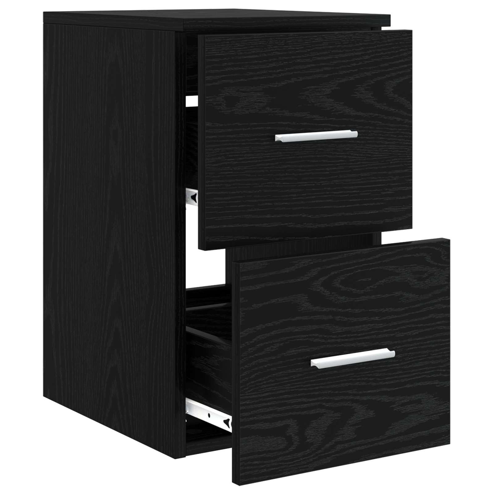 Walplus Wood Bathroom Cabinet with 2 Drawers - Black Oak - 30 x 44.5 x 50 cm - Image 4