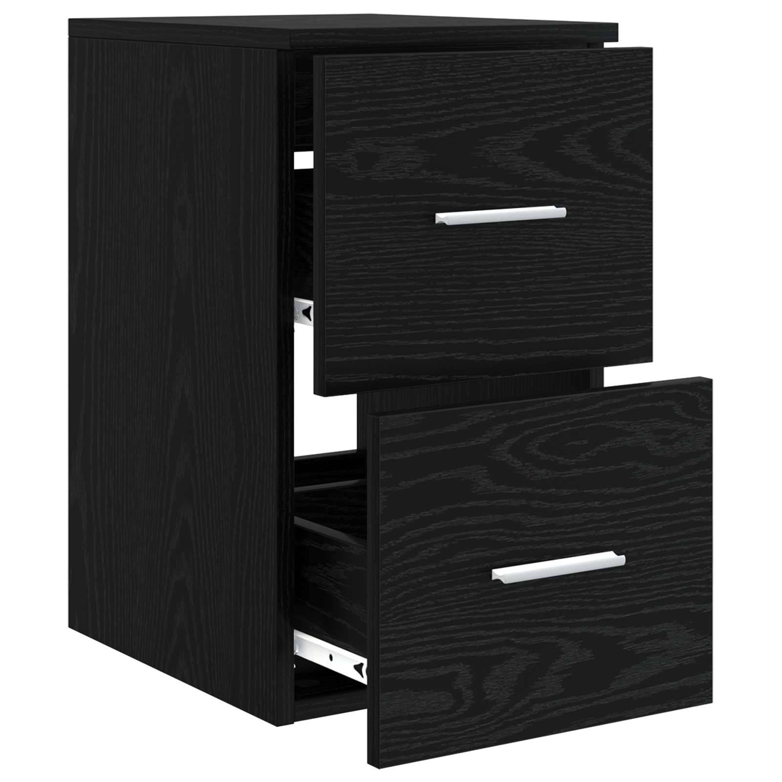 Walplus Wood Bathroom Cabinet with 2 Drawers - Black Oak - 30 x 44.5 x 50 cm - Image 4