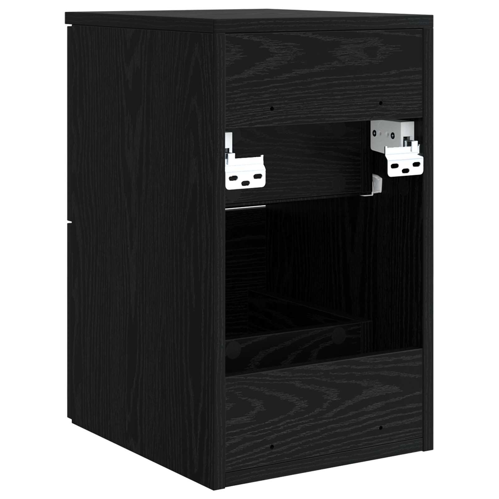 Walplus Wood Bathroom Cabinet with 2 Drawers - Black Oak - 30 x 44.5 x 50 cm - Image 5