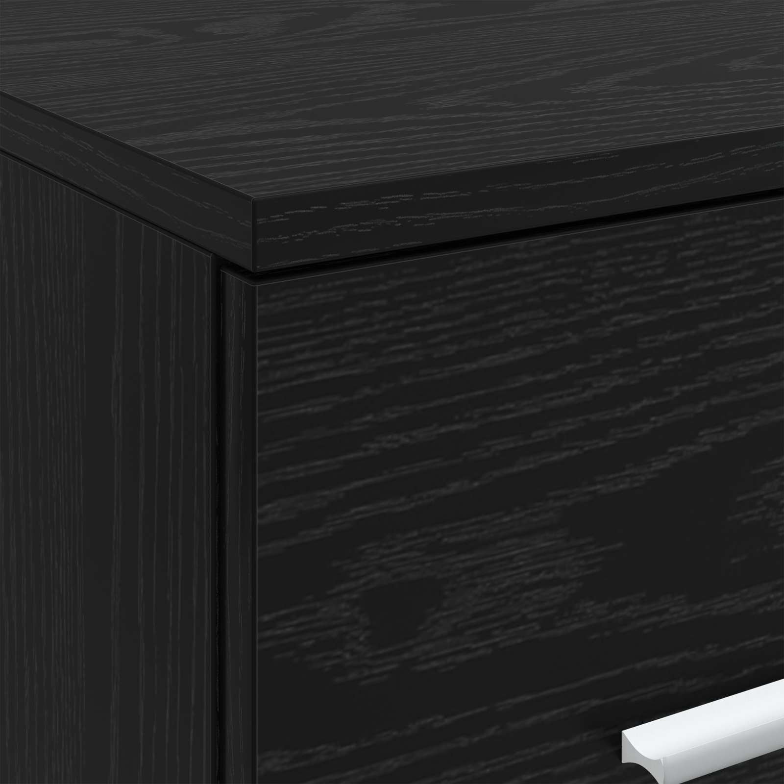 Walplus Wood Bathroom Cabinet with 2 Drawers - Black Oak - 30 x 44.5 x 50 cm - Image 6