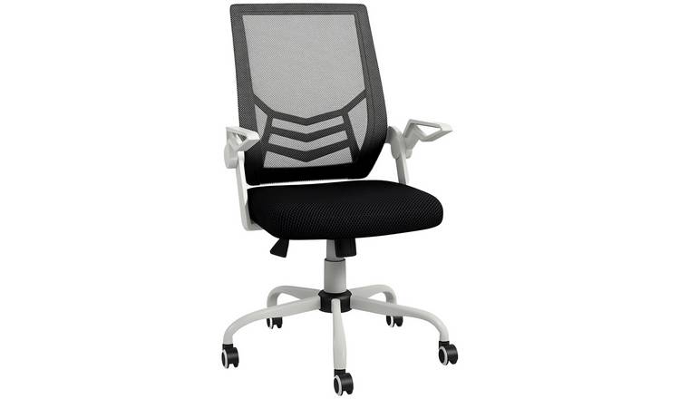 Vinsetto Flip up Armrest Mid Back Office Chair - Black and White