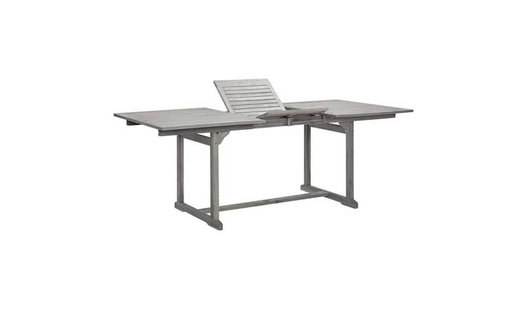Walplus Solid Acacia Wood Garden Dining Table - Grey - 200 x 100 x 75 cm
