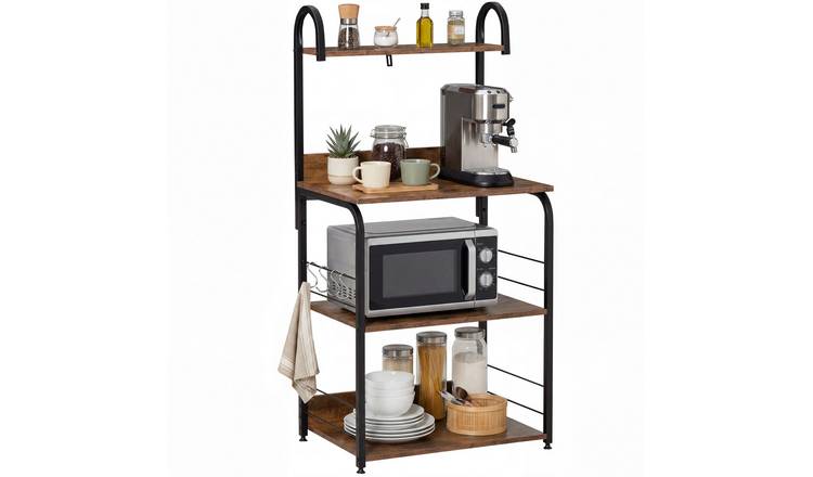 HOMCOM 4 Tier Bakers Rack – Rustic Brown
