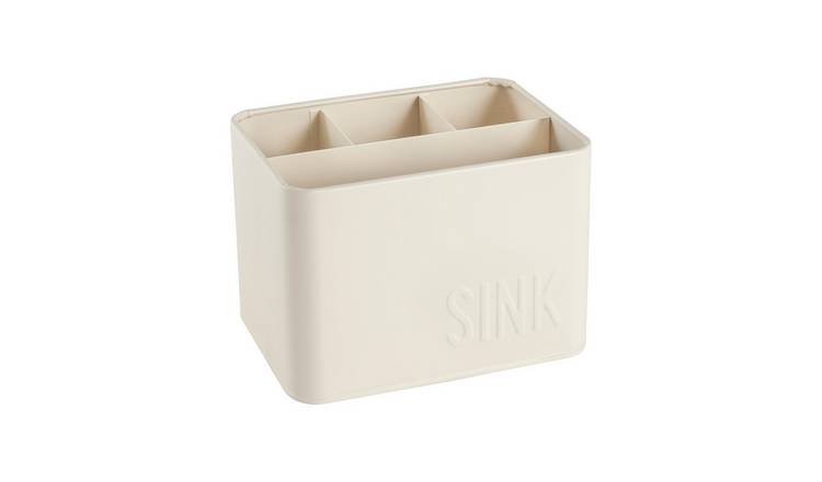 Harbour Housewares Vintage Metal Sink Tidy - Cream