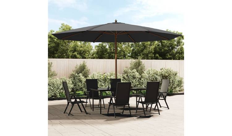 Walplus Garden Parasol - Anthracite - 400 x 273 cm