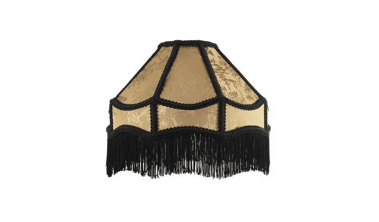 Happy Homewares Gold Shimmer Floral Victorian Lampshade - 30cm