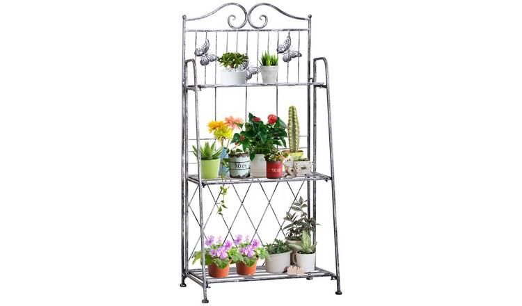 Outsunny 3 Tier Metal Indoor Outdoor Raised Garden Bed - Silver