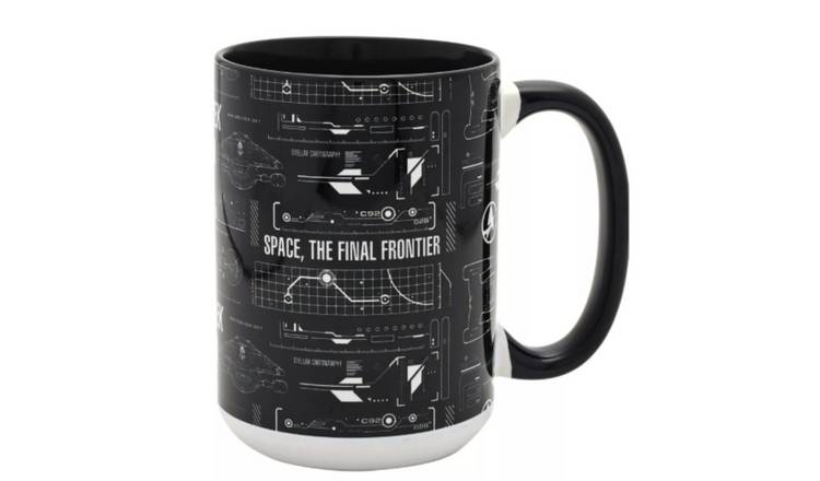 Widdop Star Trek Tech 444ml Mug The Final Frontier Design - Black and White