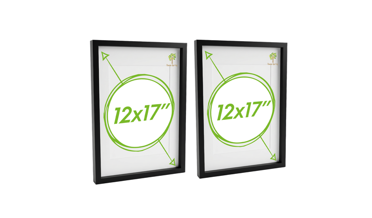 Nicola Spring 3D Box Photo Frames - A3 with Mount - Set of 2 - Black