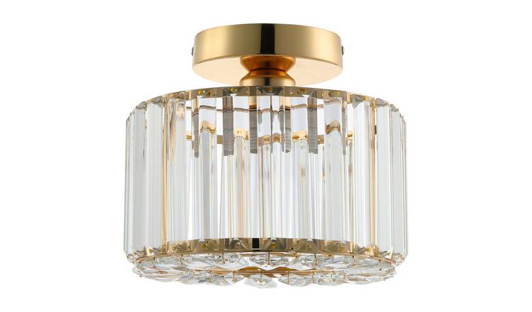 Living and Home Crystal Ceiling Light - Gold
