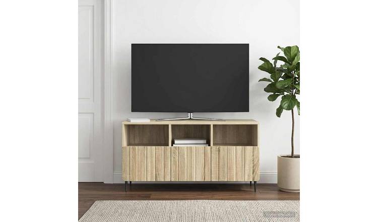 Walplus Engineered Wood TV Cabinet Tall Unit - Sonoma Oak - 102 x 34.5 x 50 cm