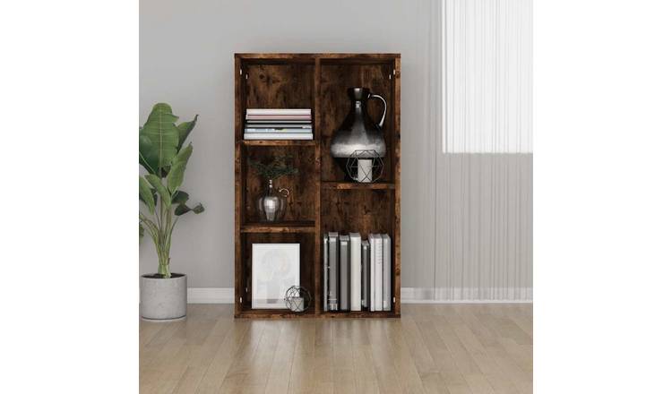 Walplus Engineered Wood Book Cabinet - Dark Oak - 50 x 25 x 80 cm