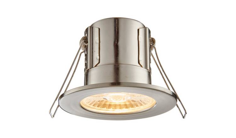 Loops Direct Steel and Acrylic Recessed Bathroom Downlight - Satin Nickel