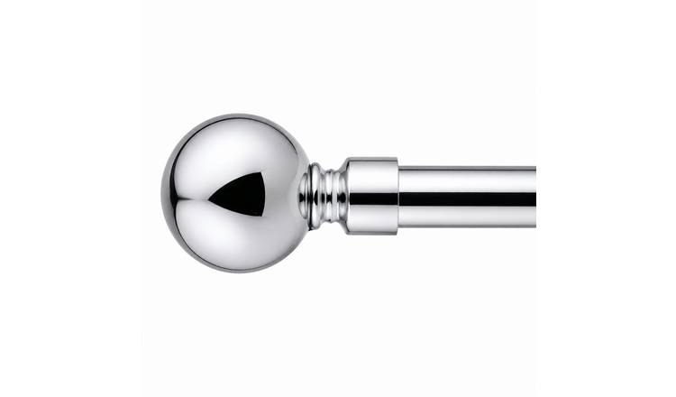 New Edge Blinds 16-19mm Chrome Ball Eyelet Curtain Pole - 120cm - 210cm