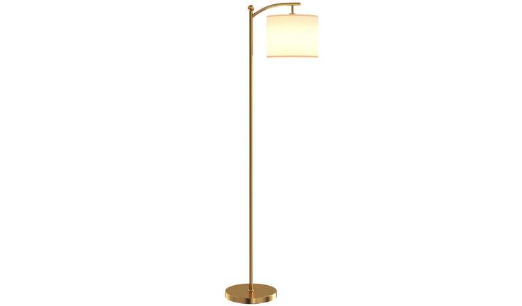 HOMCOM LED Dimmable Remote Control Timer Floor Lamp - Gold