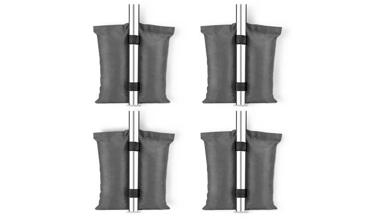 Keplin Pack of 4 Double Pocket Gazebo Sand Weight Bags - Grey