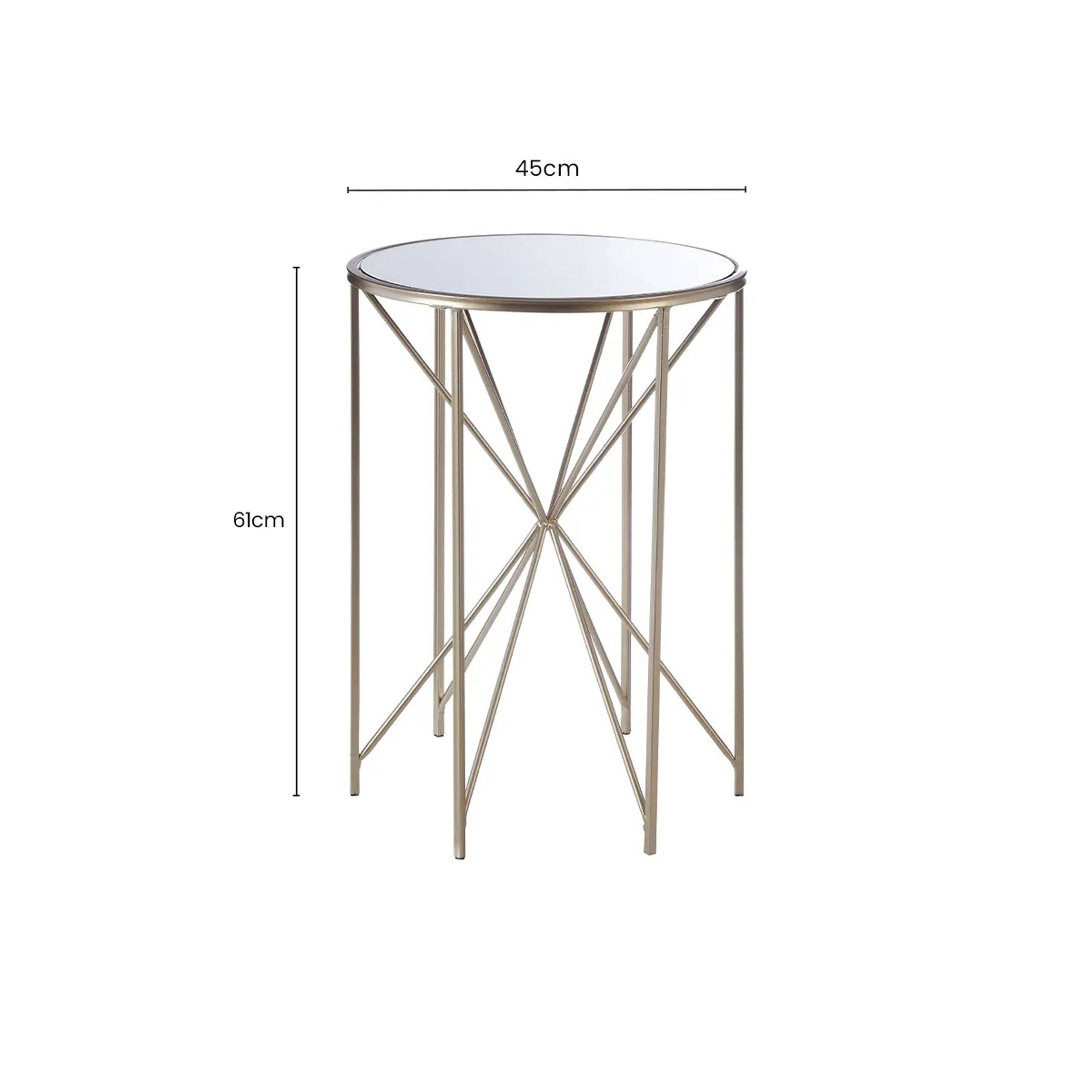 Orsina Arcana Mirrored Side Table - Gold - Image 4