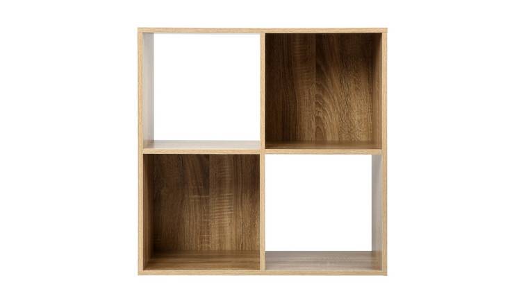 HomeGardenDirect Jane 2x2 Cube Bookcase - Oak