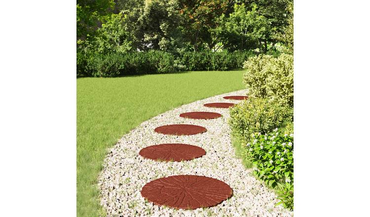 Walplus Pack of 6 Stepping Stone Rubber - Red - 45 x 1.8 cm
