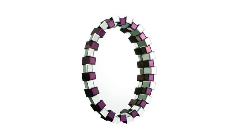 Orsina Carlotta Mirrored Glass Wall Mirror - Purple