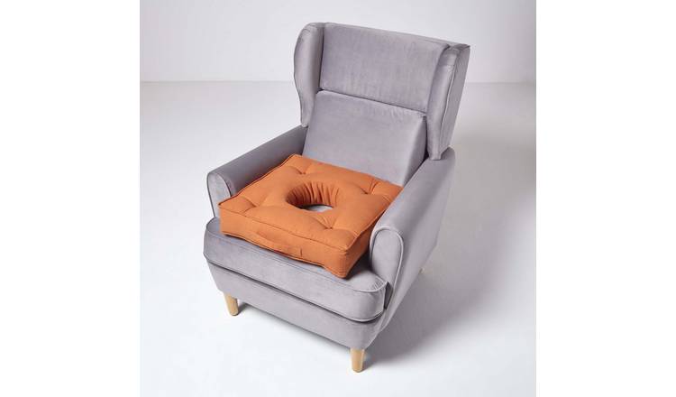 Homescapes Cotton Pressure Relief Coccyx Cushion - Terracotta