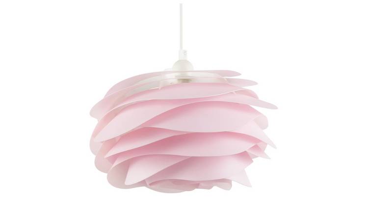 Happy Homewares Pink Wavy Rippled for Bedroom etc Pendant Shade - 33cm