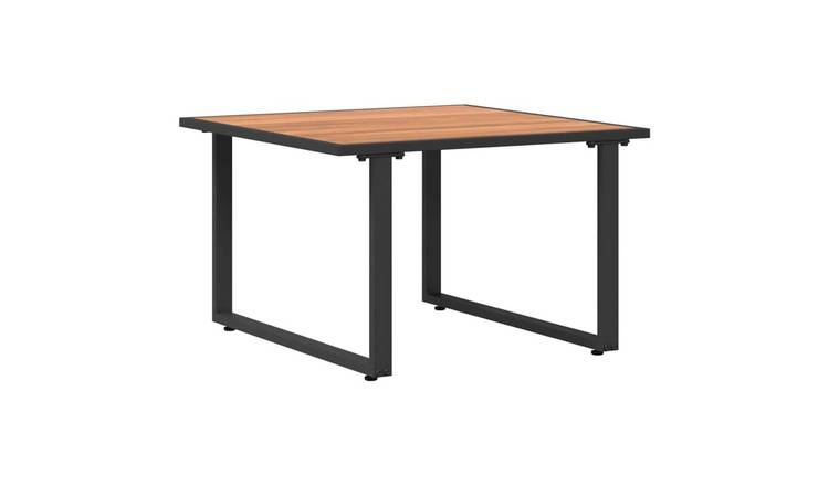 Walplus Powder - coated Steel Coffee Table - Black and Brown - 55 x 55 x 35 cm