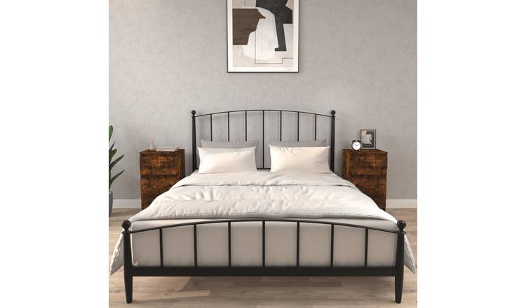 Walplus Pack of 2 Engineered Wood Bedside Cabinet - Dark Oak - 40 x 35 x 70 cm