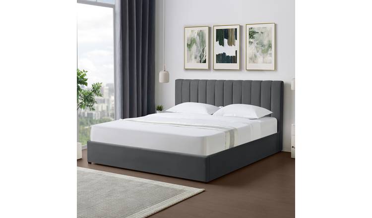 Artemis Home Evelynne Fabric 180cm Superking Ottoman Bed - Dark Grey