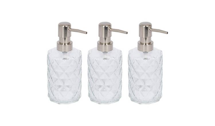 Harbour Housewares Prism Glass Soap Dispensers  - Pack of 3