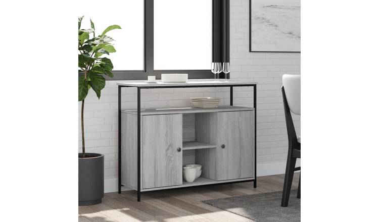 Walplus Engineered Wood Sideboard - Grey Sonoma - 100 x 35 x 80 cm