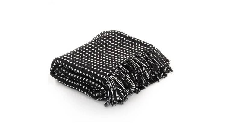 Walplus Cotton Throw Blanket - Black - 220 x 250 cm