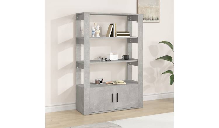 Walplus Engineered Wood Sideboard - Concrete Grey - 80 x 30 x 119.5 cm