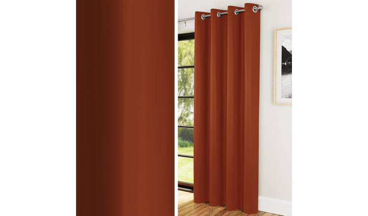 Enhanced Living Nightfall Eyelet Single Door Curtain 168x214cm - Orange