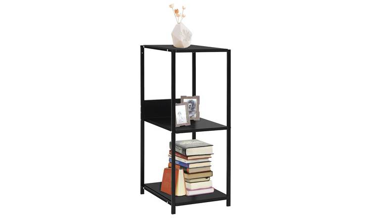 Walplus 3 Shelf Engineered Wood Wall Shelf - Black - 33.5 x 39.6 x 79.7 cm