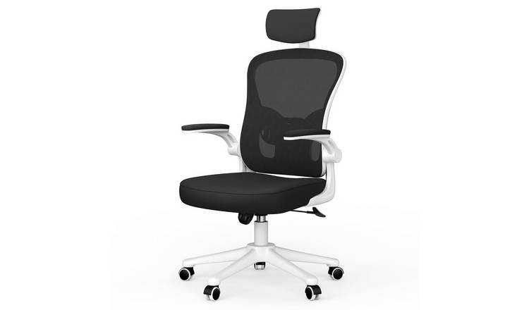 Rattantree Ergonomic Office Chair Adjustable Headrest Lumbar Support-White