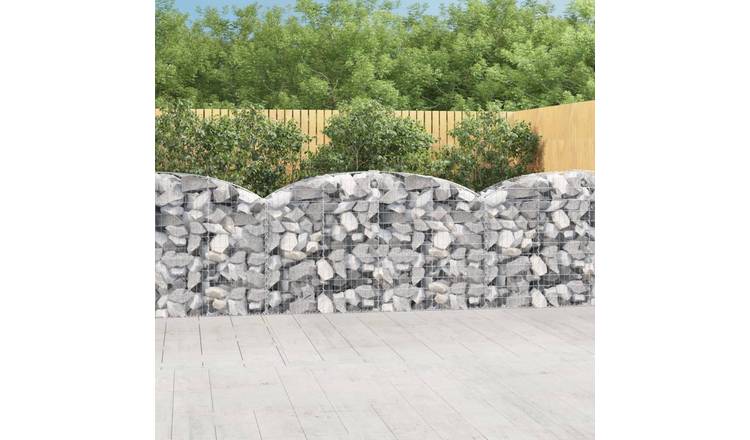 Walplus Galvanised Iron Gabion Basket - Silver 200 x 50 x 100/ V2 - 120 cm