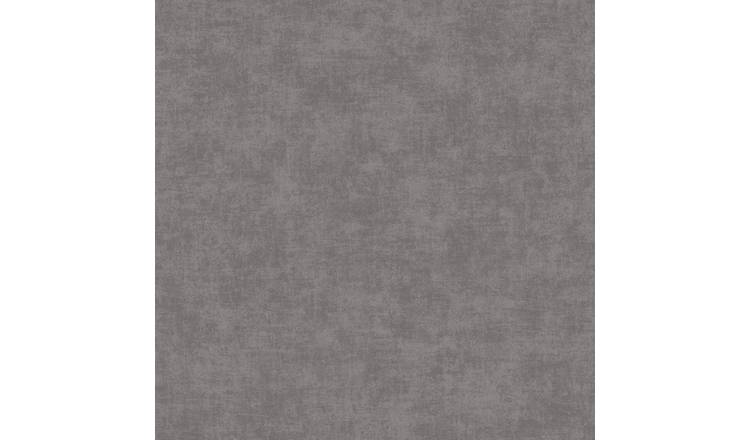 Grandeco Alba Plaster Plain Textured Wallpaper - Charcoal Grey