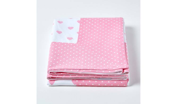 Homescapes Cotton Hearts Throw - 150 x 200 cm - Pink