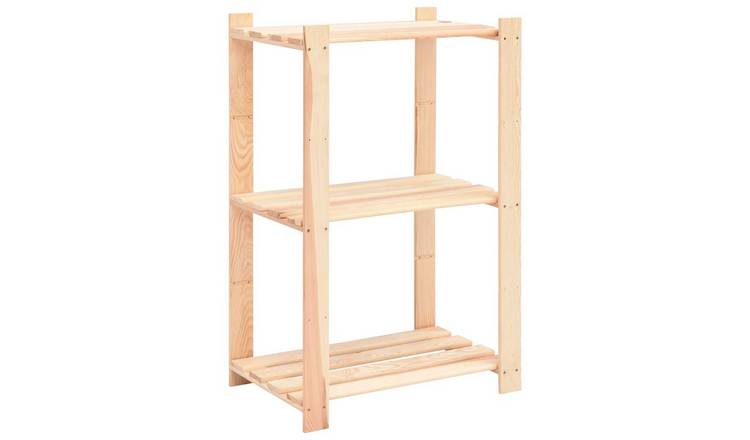 Walplus 3 Tier Solid Pine Bookcase - Brown - 60 x 38 x 90 cm