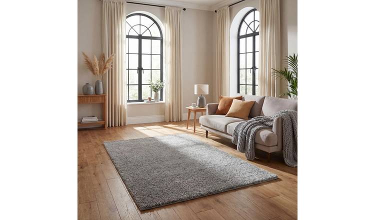 The Rugs Grey Myshaggy Plain Shaggy Rug - 60 x 110cm