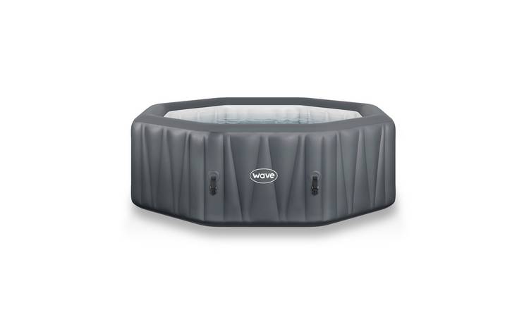 Wave Aegean 6-Person Octagonal Inflatable Hot Tub - Dark Grey